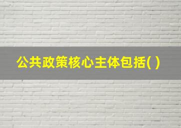 公共政策核心主体包括( )